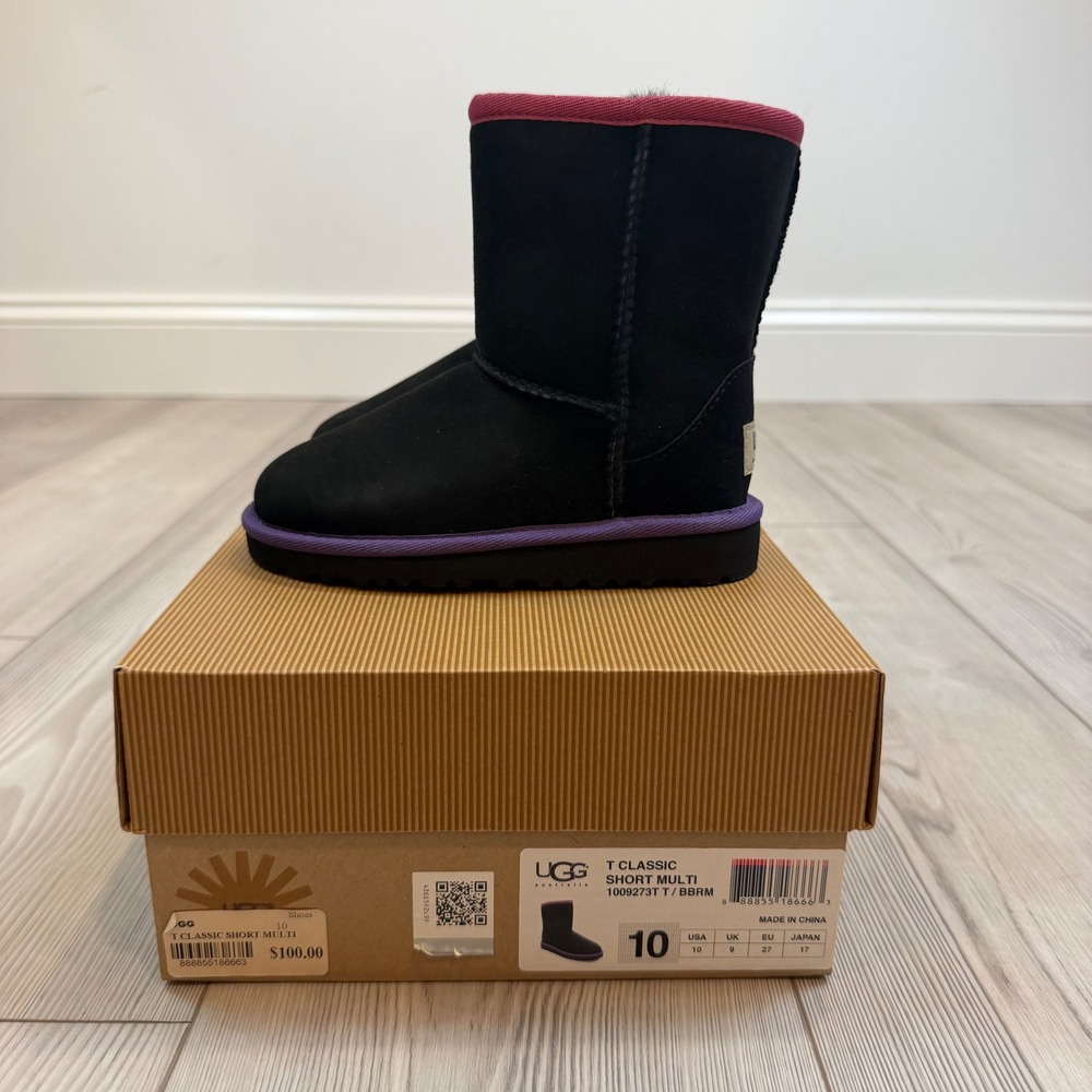 NEW UGG Australia T Classic Multi Black Color Trim Toddler Boots 1009273T 10